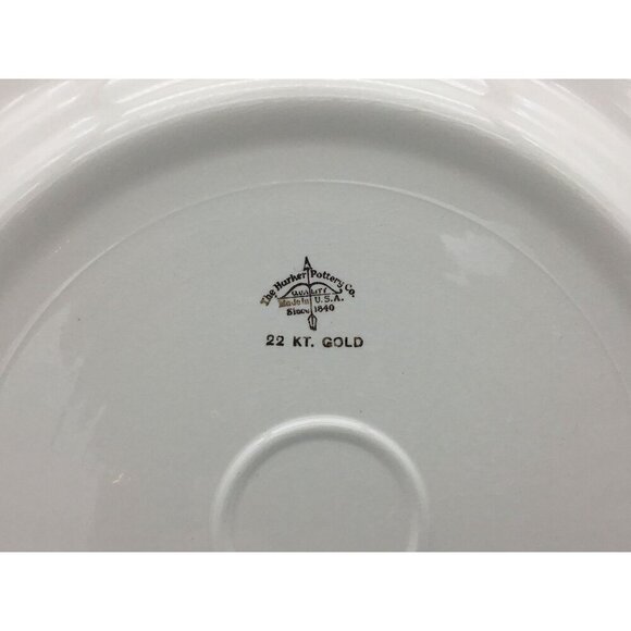 Harker Pottery Company Vintage Platter Center Floral Design 22K Gold Details - Picture 7 of 8